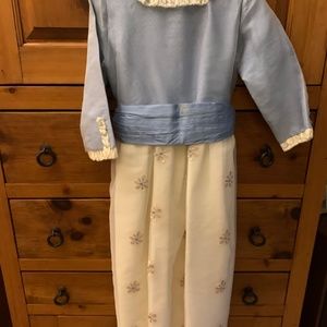 Flower Girl Dress - Light Blue and White